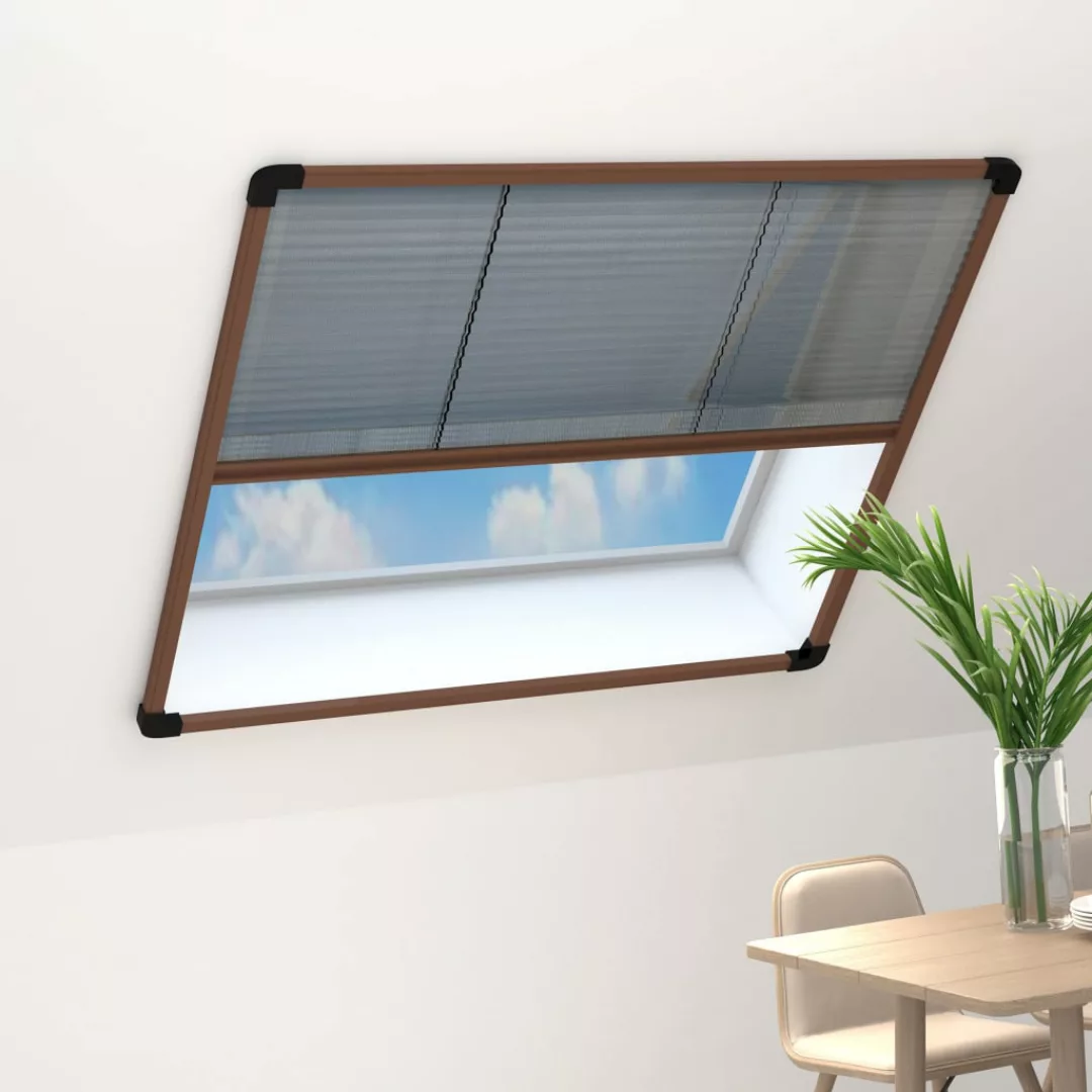 Insektenschutz-plissee Für Fenster Aluminium Braun 100x130 Cm günstig online kaufen