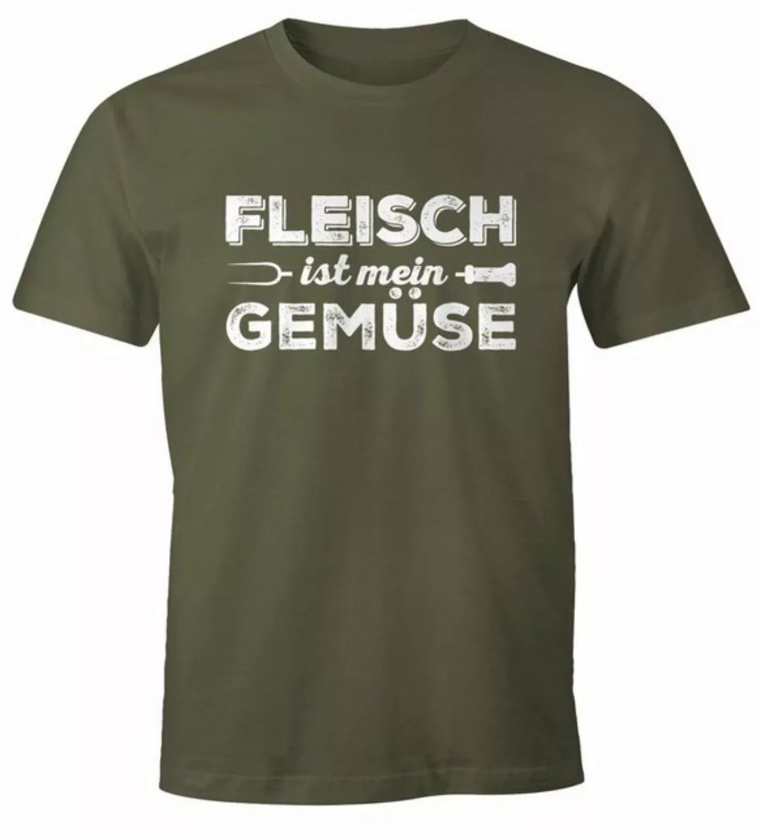 MoonWorks Print-Shirt Herren T-Shirt Fleisch ist mein Gemüse Fun-Shirt Barb günstig online kaufen