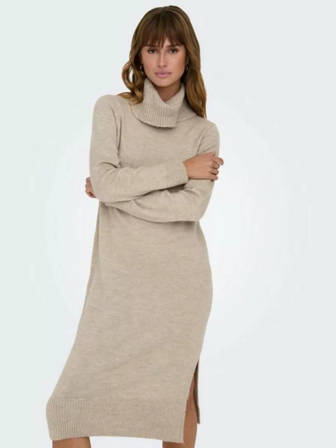 ONLY Shirtkleid Langes Rollkragen Strickkleid Midi Pullover Dress ONLBRANDI günstig online kaufen