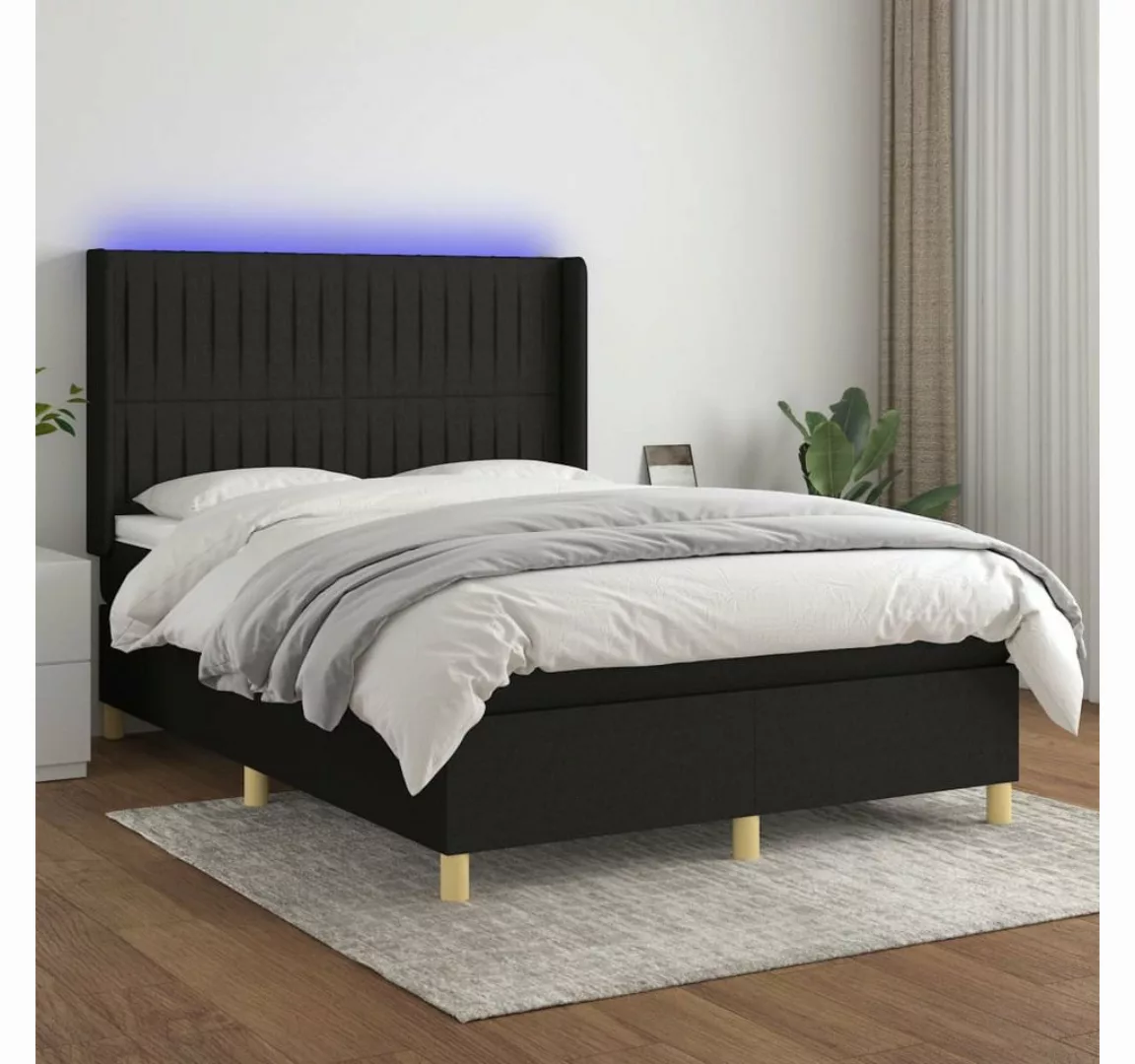 vidaXL Boxspringbett Bett Boxspringbett mit Matratze und LED Stoff (140 x 1 günstig online kaufen