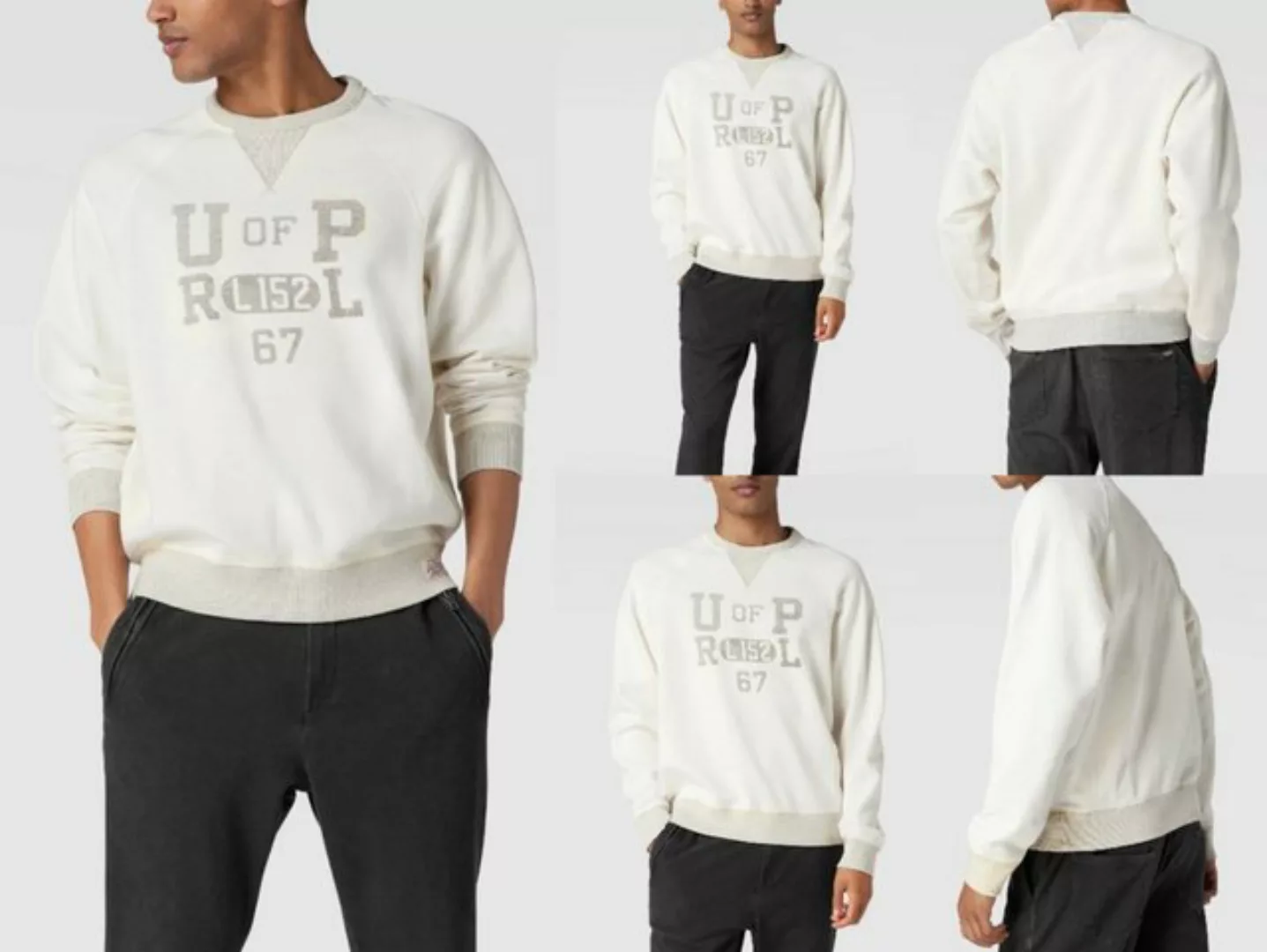 Ralph Lauren Sweatshirt POLO RALPH LAUREN Vintage Off-White Sweater Sweatsh günstig online kaufen