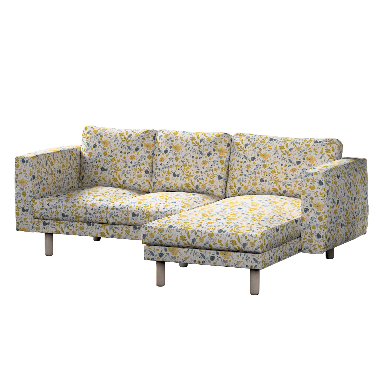 Bezug für Norsborg 3-Sitzer Sofa mit Recamiere, gelb-blau, Norsborg Bezug f günstig online kaufen