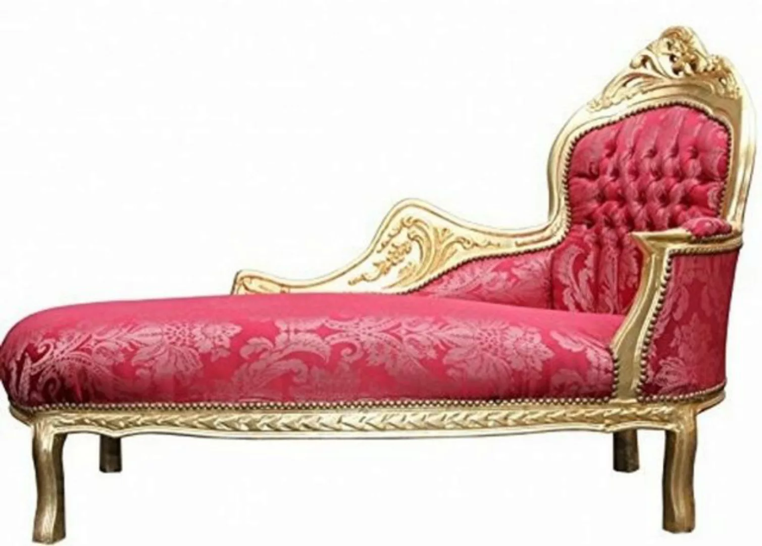 Casa Padrino Chaiselongue Barock Chaiselongue Bordeaux Blumen Muster / Gold günstig online kaufen