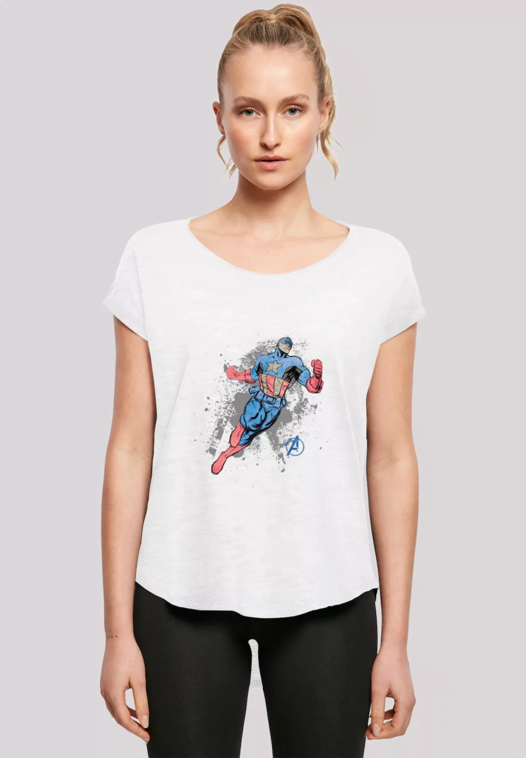 F4NT4STIC T-Shirt "Marvel Avengers Captain America Splash", Damen,Premium M günstig online kaufen