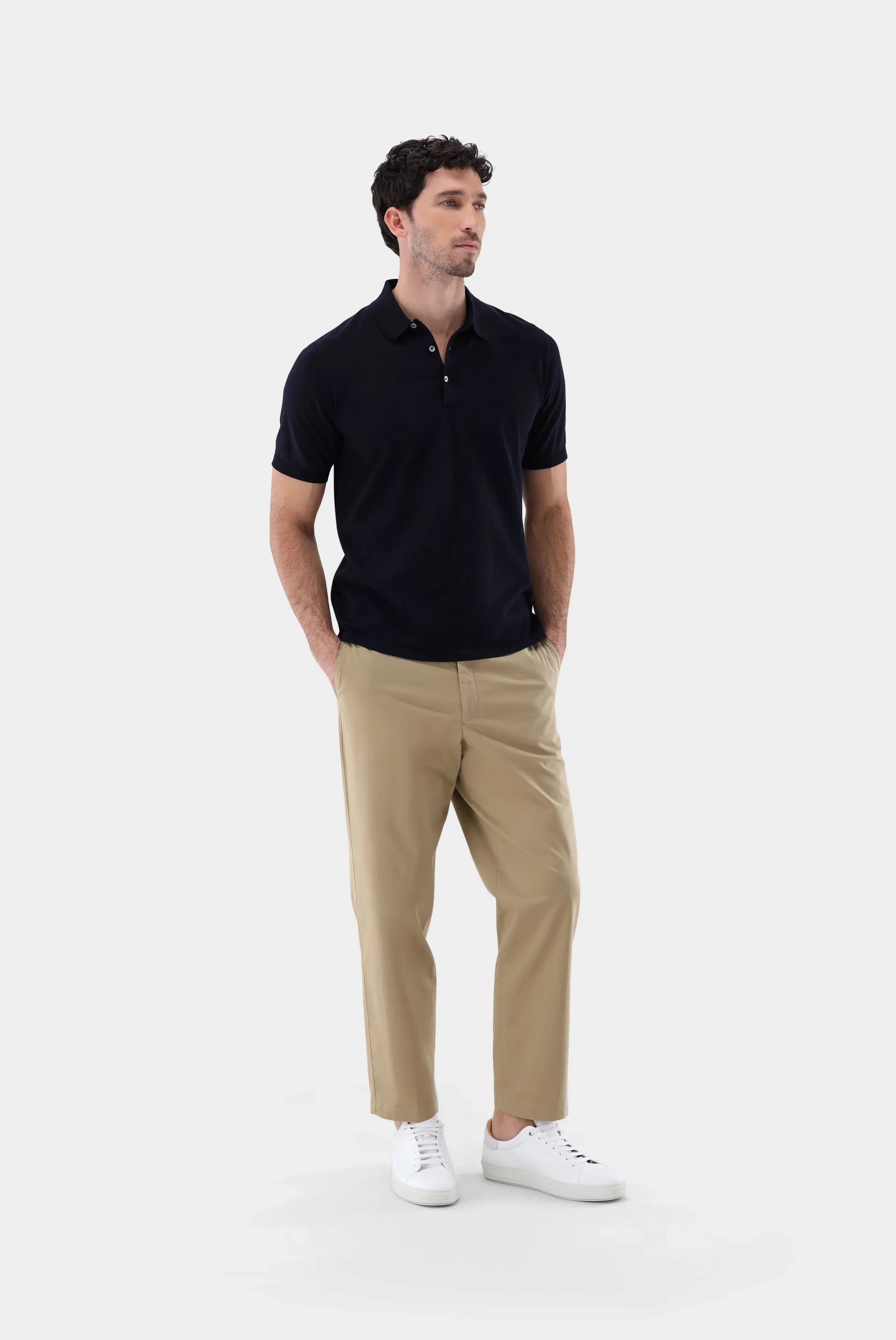 Strick Polo-Shirt aus Air Cotton günstig online kaufen