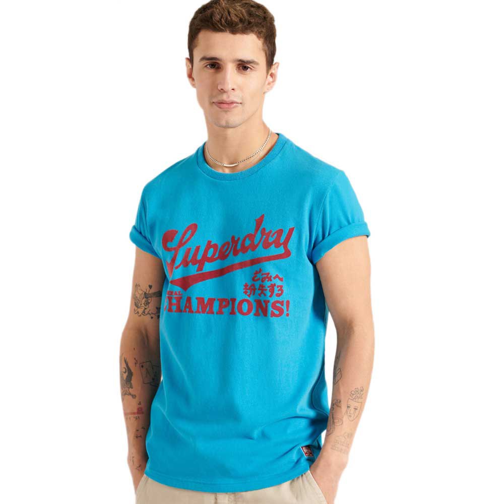 Superdry Collegiate Graphic 220 Kurzarm T-shirt 2XL Azure Teal günstig online kaufen