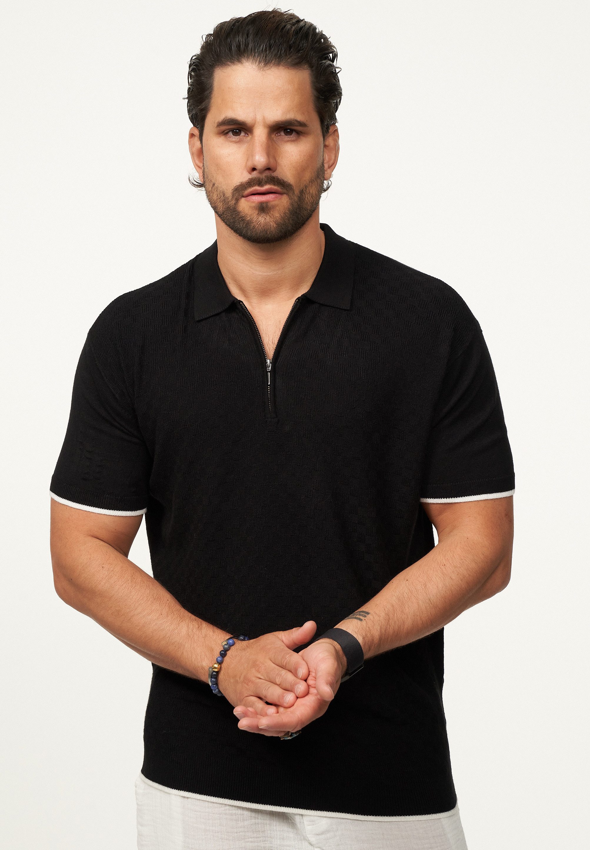 SOULSTAR Poloshirt mit Half-Zip Herren Kurzarm günstig online kaufen