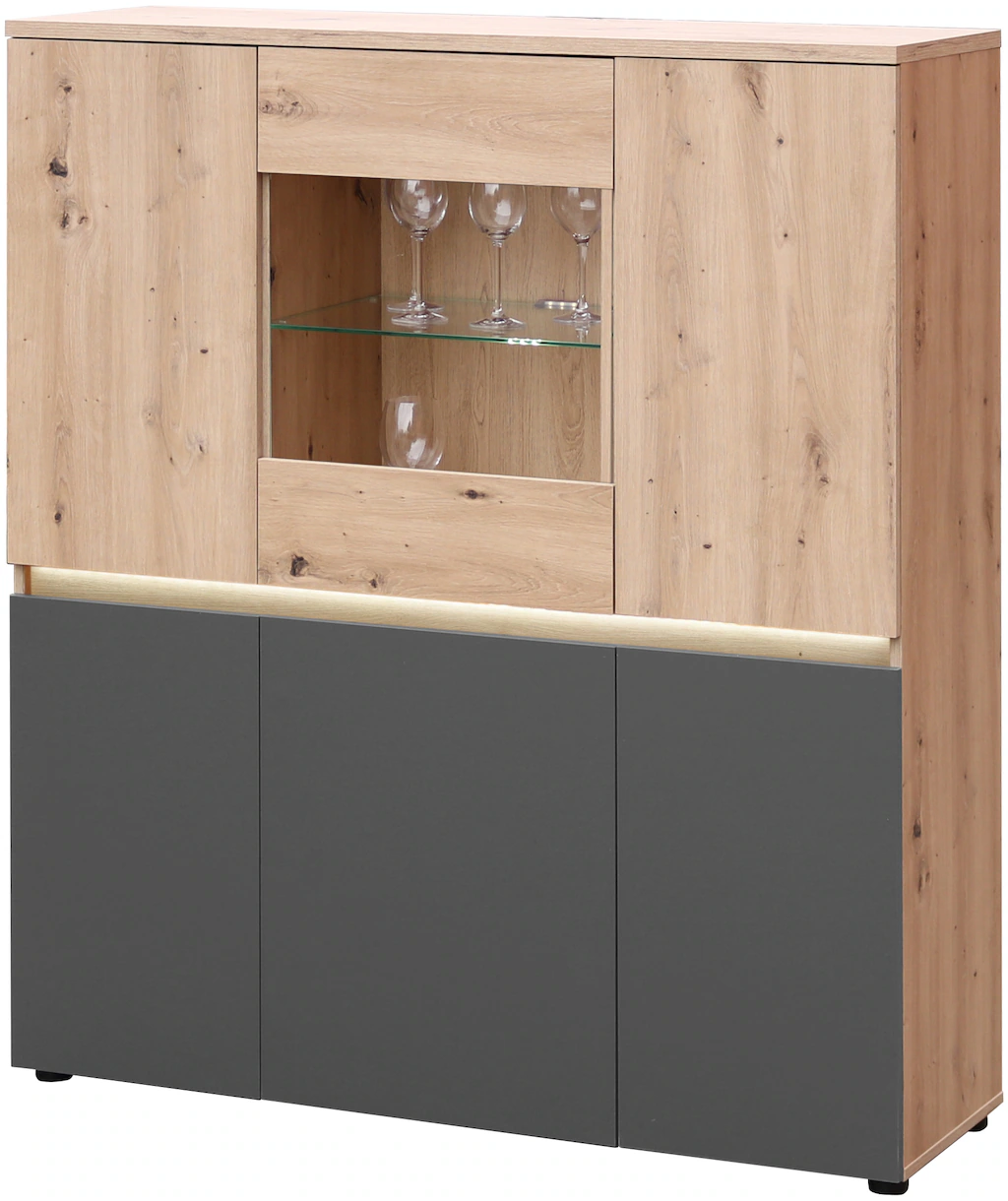 MCA furniture Highboard "Lille", (1 St.), mit LED-Beleuchtung, Wohnzimmersc günstig online kaufen