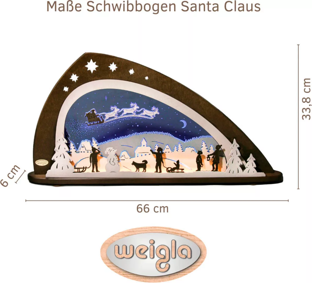 Weigla Lichterbogen "LED Santa Claus, moderner Schwibbogen aus Holz & Acryl günstig online kaufen