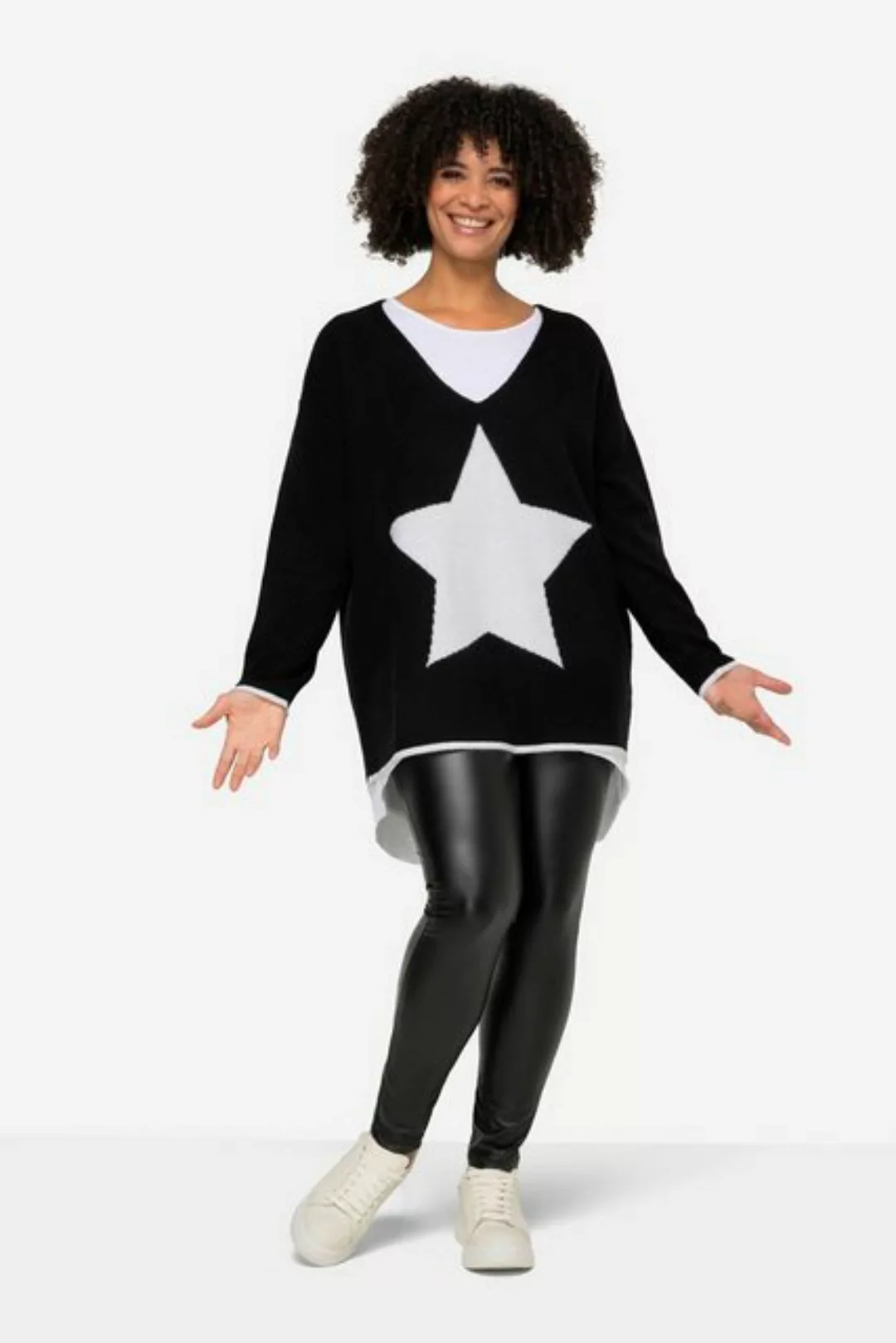 Angel of Style Strickpullover Pullover oversized Sterne V-Ausschnitt Langar günstig online kaufen