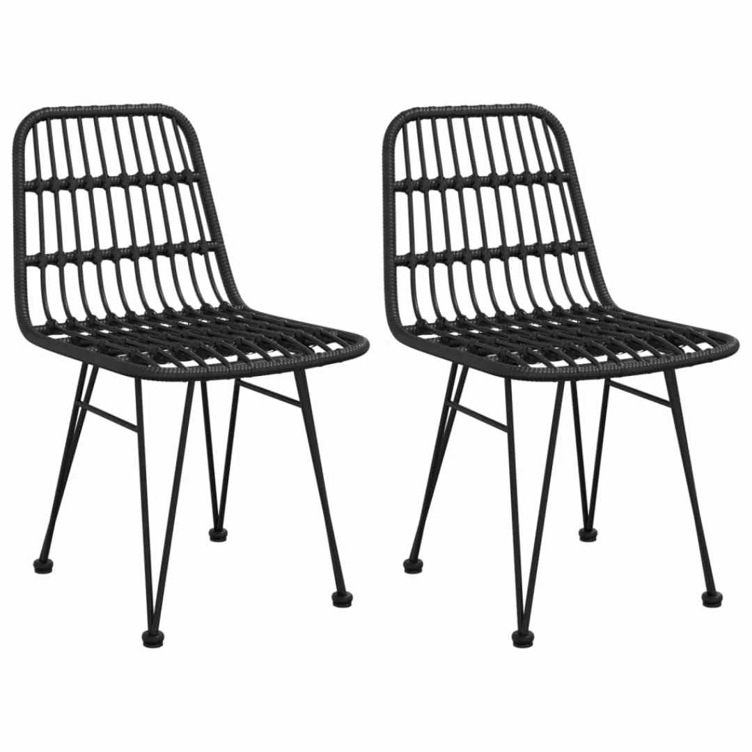 Vidaxl Gartenstühle 2 Stk. Schwarz 48x62x84 Cm Pe-rattan günstig online kaufen