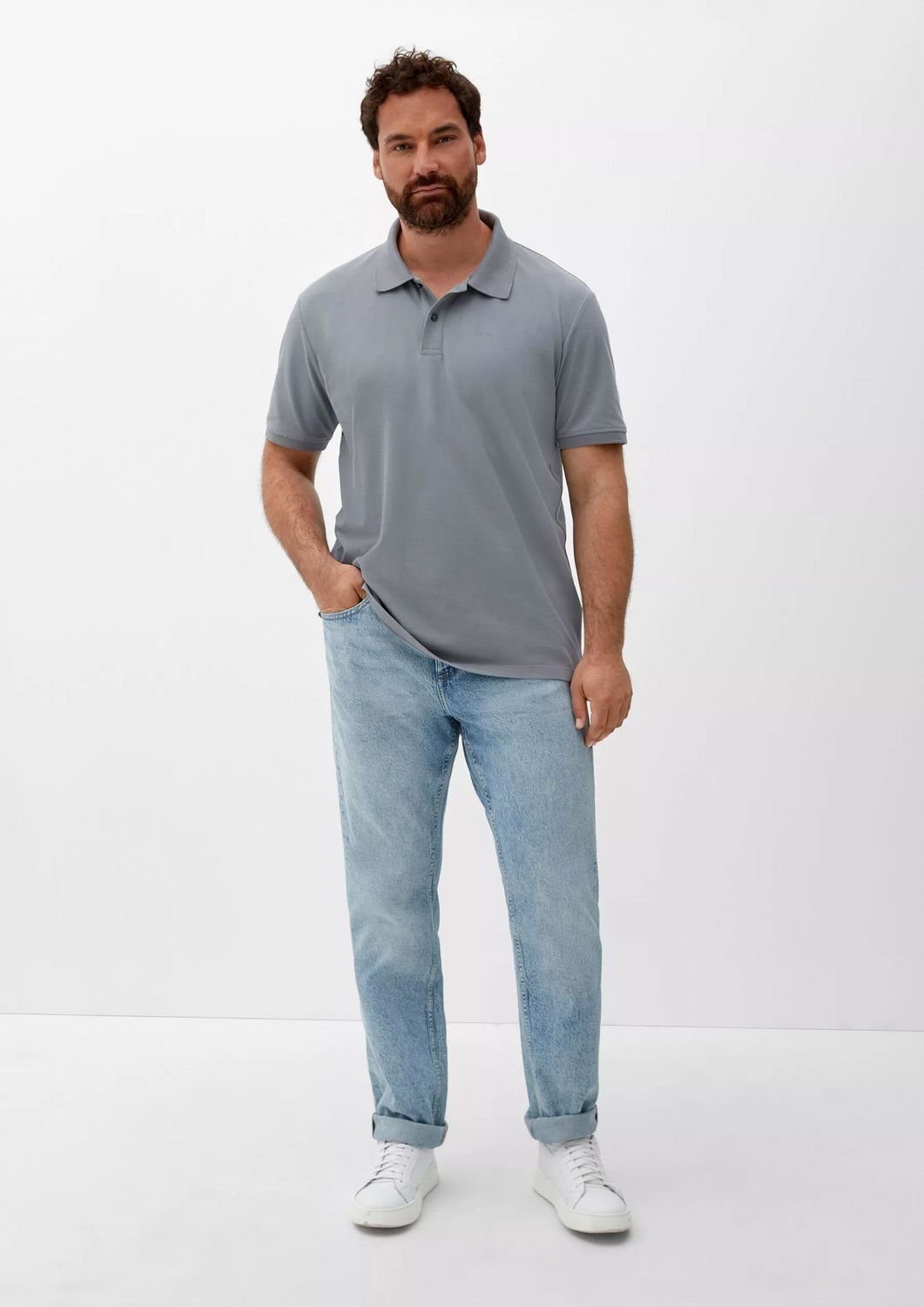 s.Oliver Kurzarmshirt Poloshirt aus Baumwollpiqué Stickerei günstig online kaufen