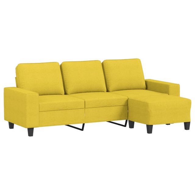 vidaXL Sofa 3-Sitzer-Sofa mit Hocker 180 cm Stoff, Gelb günstig online kaufen