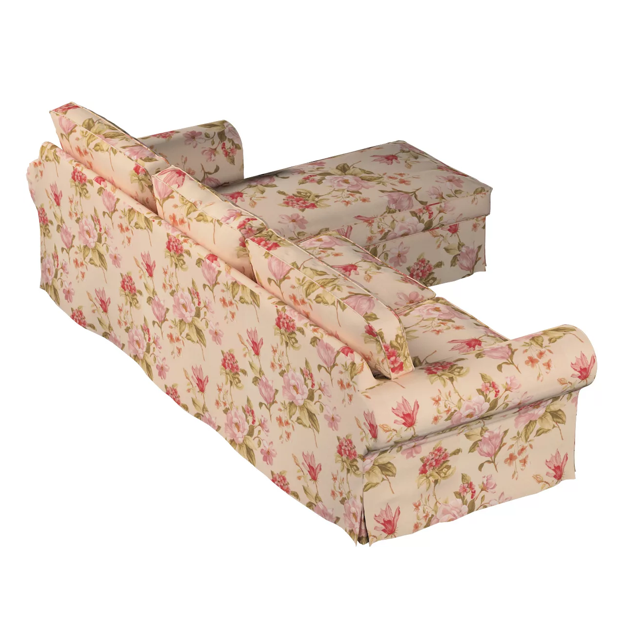 Bezug für Ektorp 2-Sitzer Sofa mit Recamiere, creme-rosa, Ektorp 2-Sitzer S günstig online kaufen