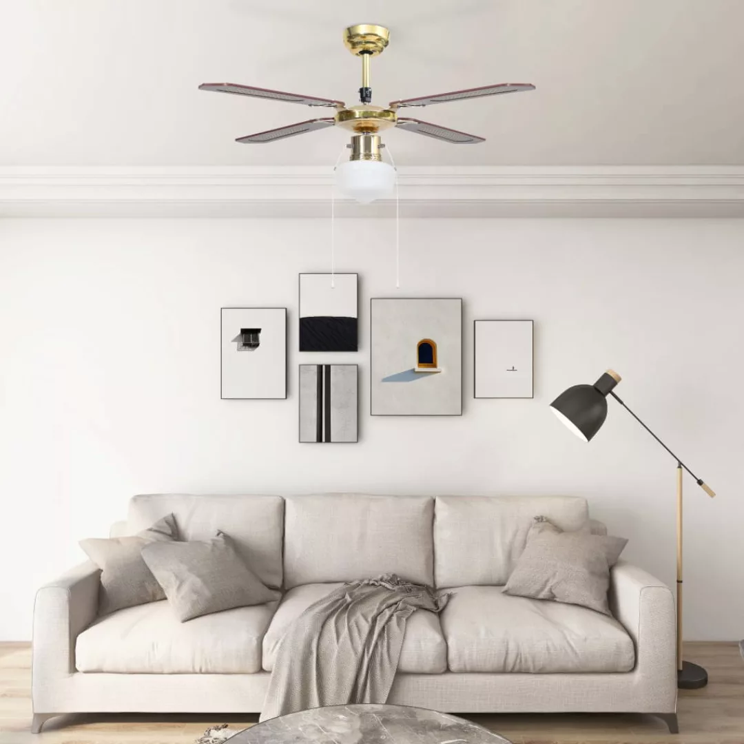 Deckenventilator Mit Lampe 106 Cm Braun günstig online kaufen