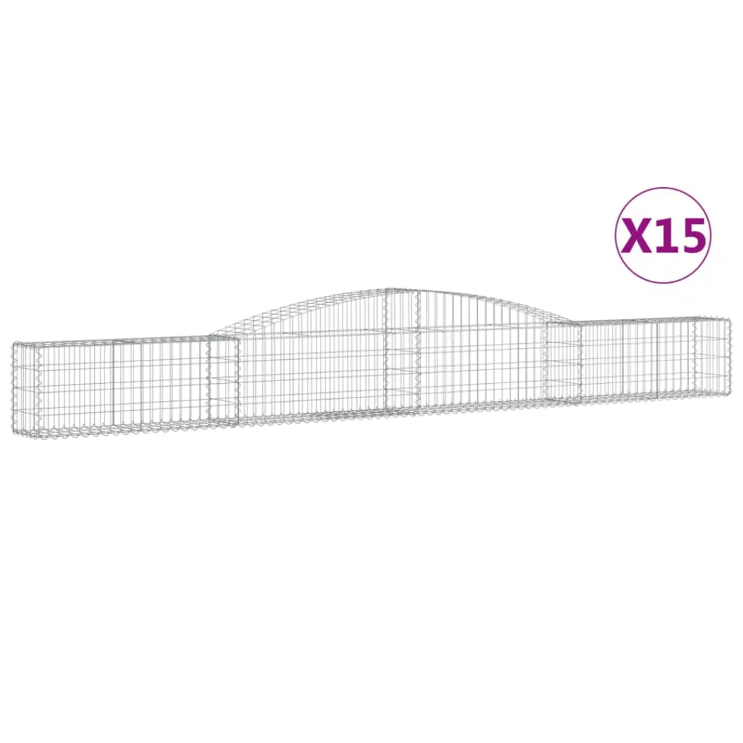 Vidaxl Gabionen Mit Hochbogen 15 Stk. 400x30x40/60 Cm Verzinktes Eisen günstig online kaufen