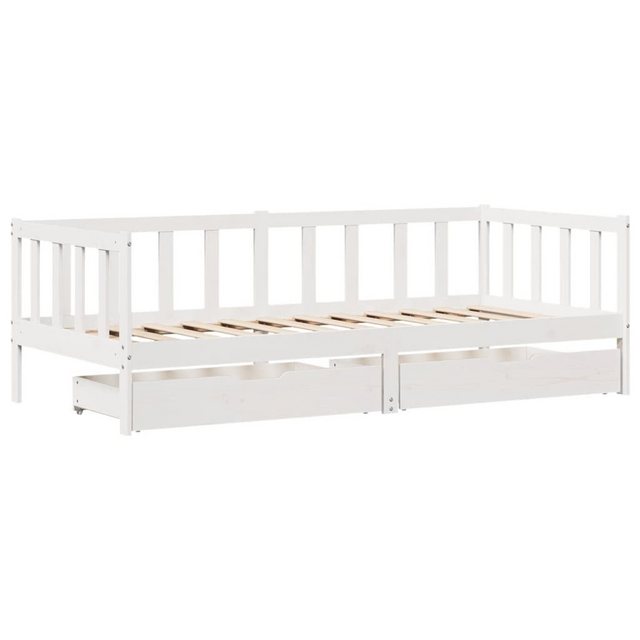 vidaXL Bett Tagesbett mit Schubladen Weiß 90x200 cm Kiefernholz günstig online kaufen