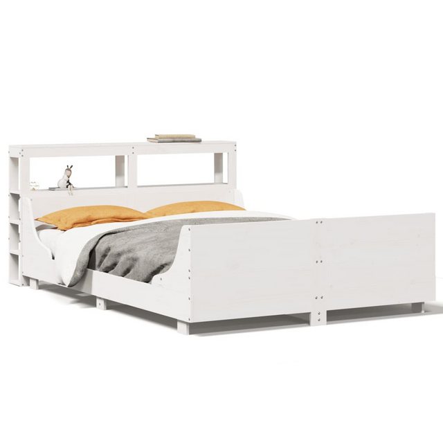 vidaXL Bett, Massivholzbett ohne Matratze Weiß 160x200 Kiefernholz günstig online kaufen