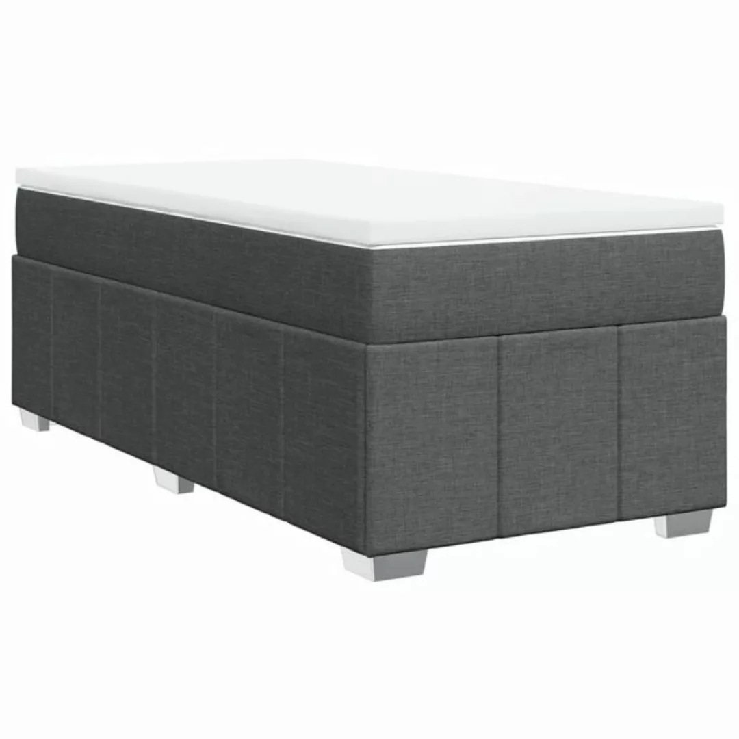 vidaXL Boxspringbett, Boxspringbett mit Matratze Dunkelgrau 90x190 cm Stoff günstig online kaufen