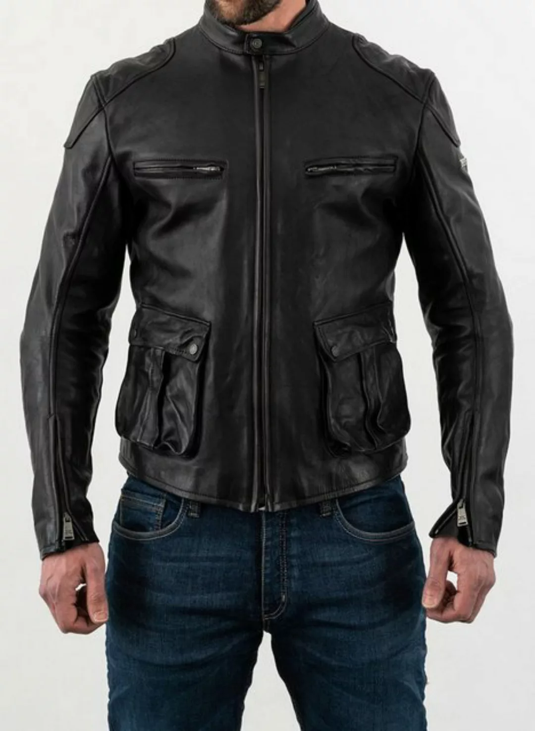 Rokker Motorradjacke Goodwood Motorrad Lederjacke günstig online kaufen