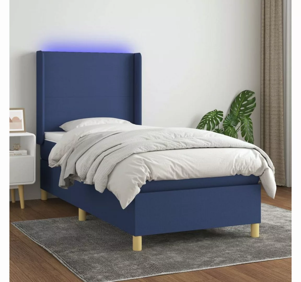 vidaXL Boxspringbett Bett Boxspringbett mit Matratze und LED Stoff (90 x 19 günstig online kaufen