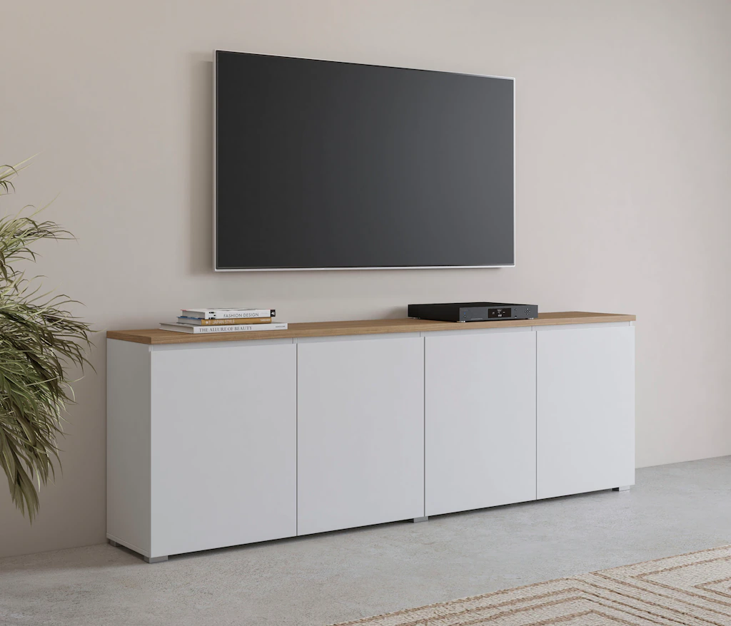 INOSIGN Sideboard "Modo, Breite 200 cm, moderne grifflose Kommode 4Türen", günstig online kaufen