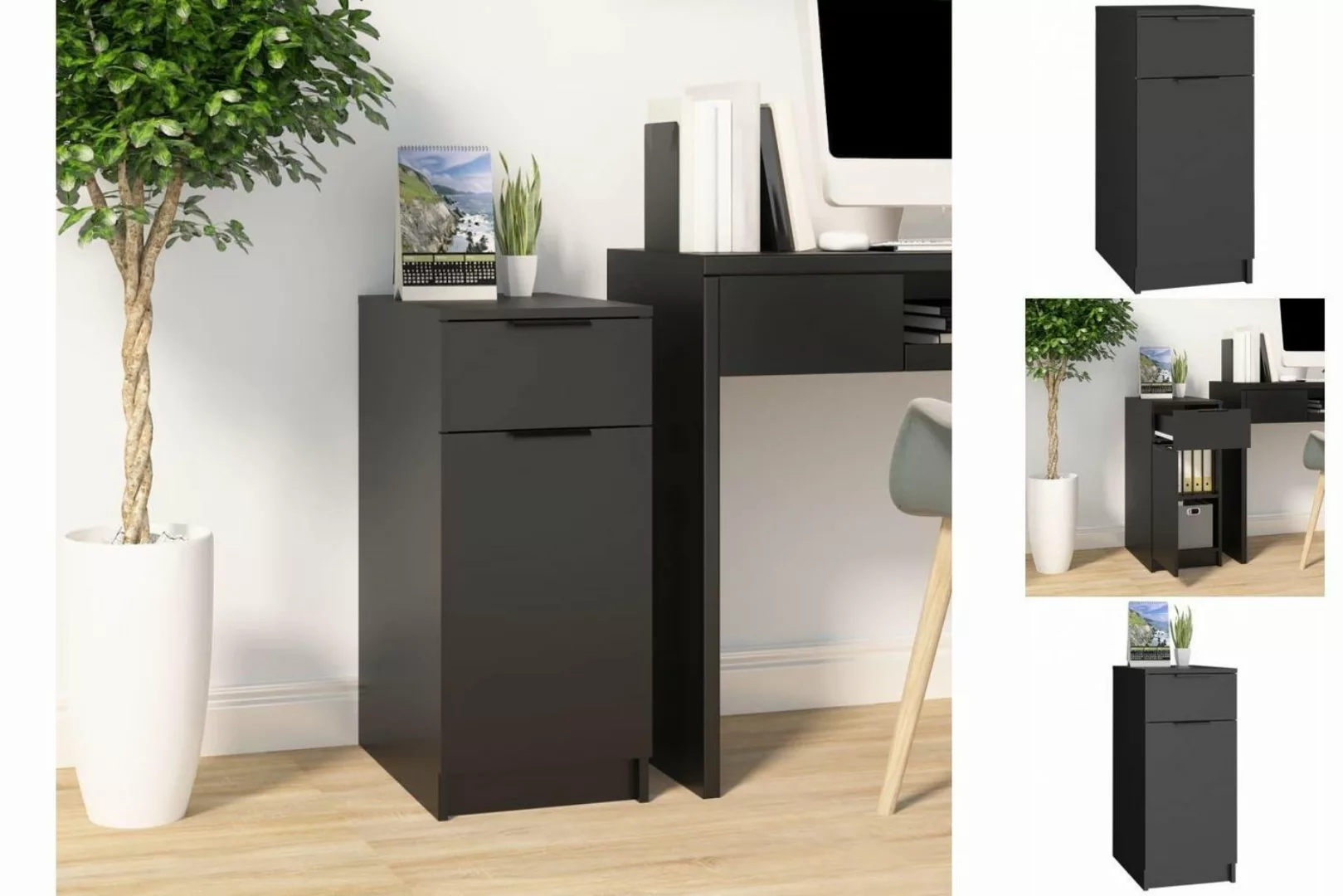 vidaXL Kleiderschrank Büroschrank Schwarz 33,5x50x75 cm Holzwerkstoff günstig online kaufen