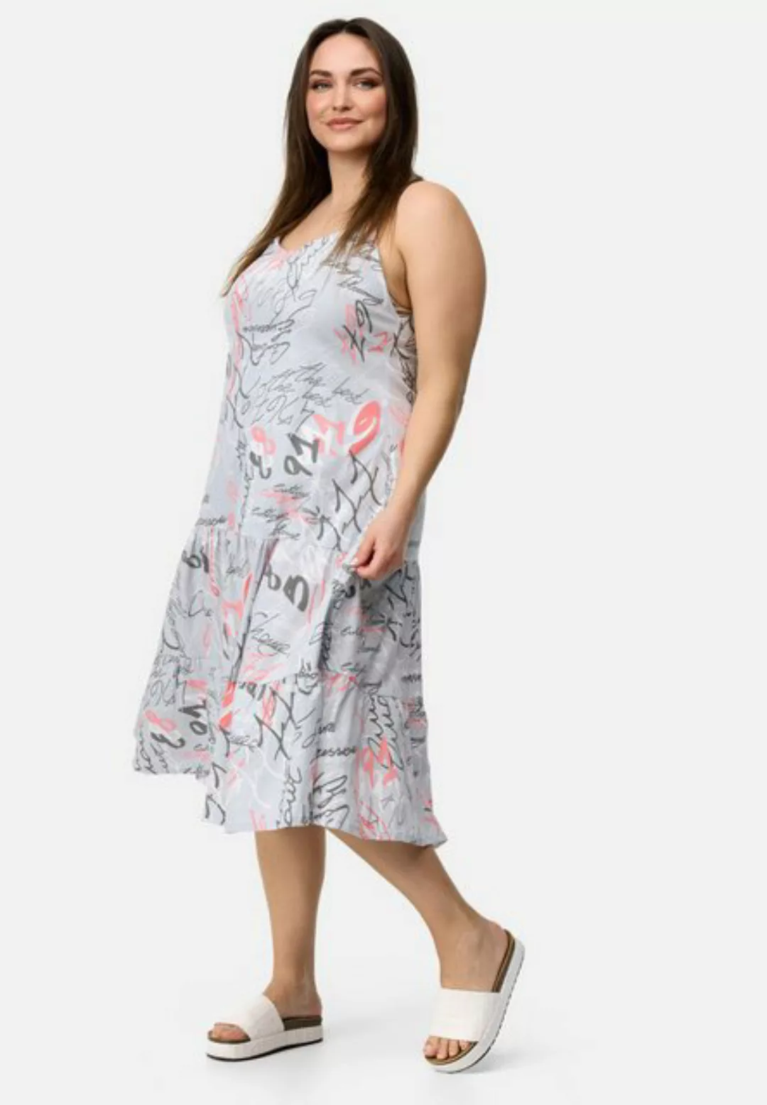 Kekoo A-Linien-Kleid Sommerkleid Midikleid Trägerkleid mit Stretch 'Vivid' günstig online kaufen