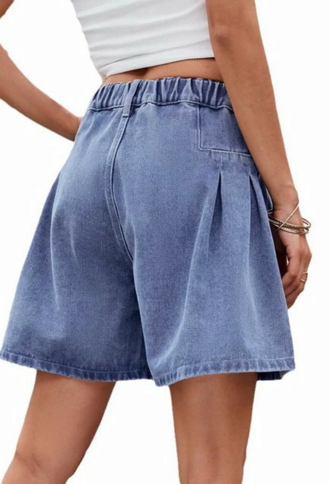 SEGUEN Jeansshorts Gewaschene Jeans mit elastischem Bund (Denim-Shorts für günstig online kaufen