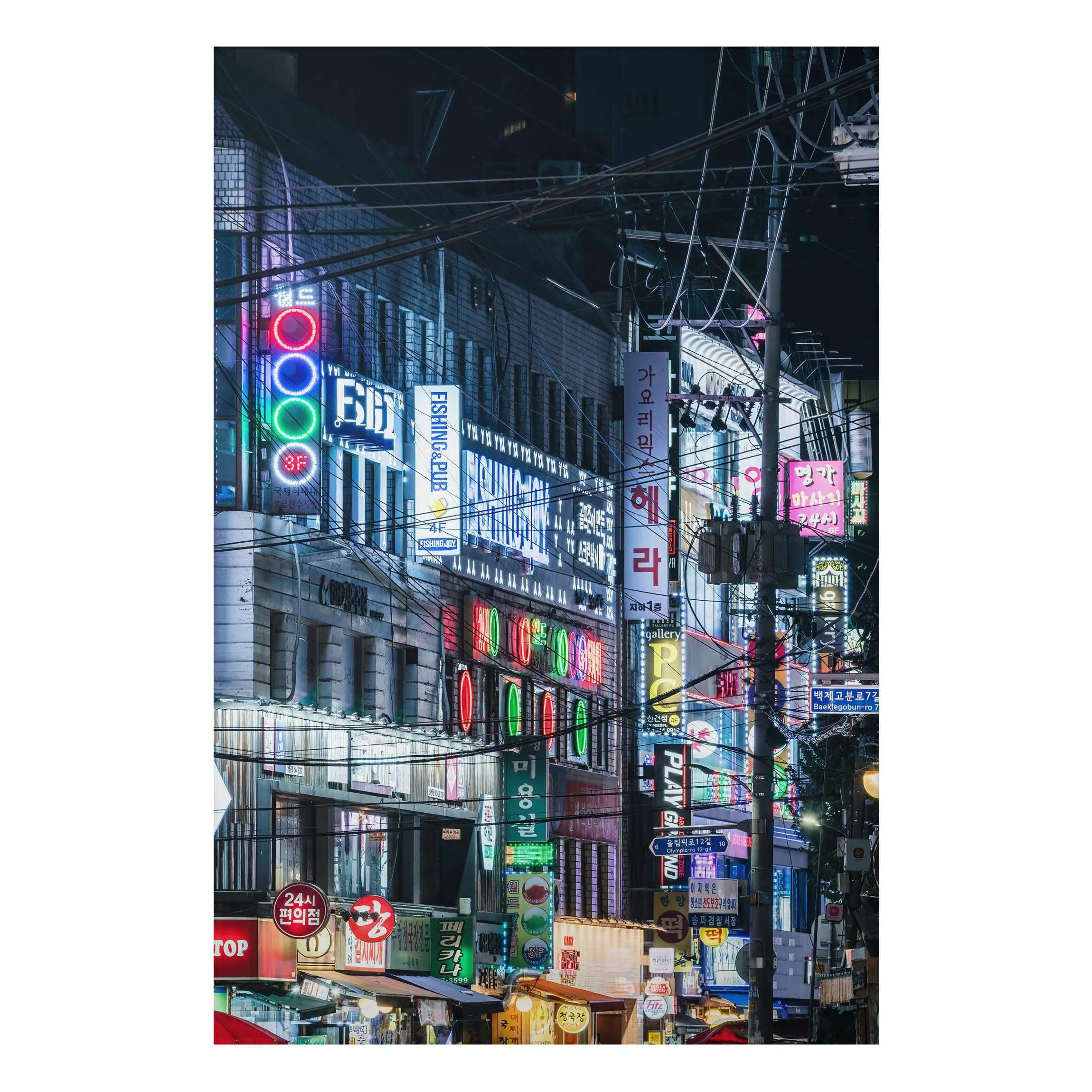 Alu-Dibond Bild Nachtleben von Seoul günstig online kaufen