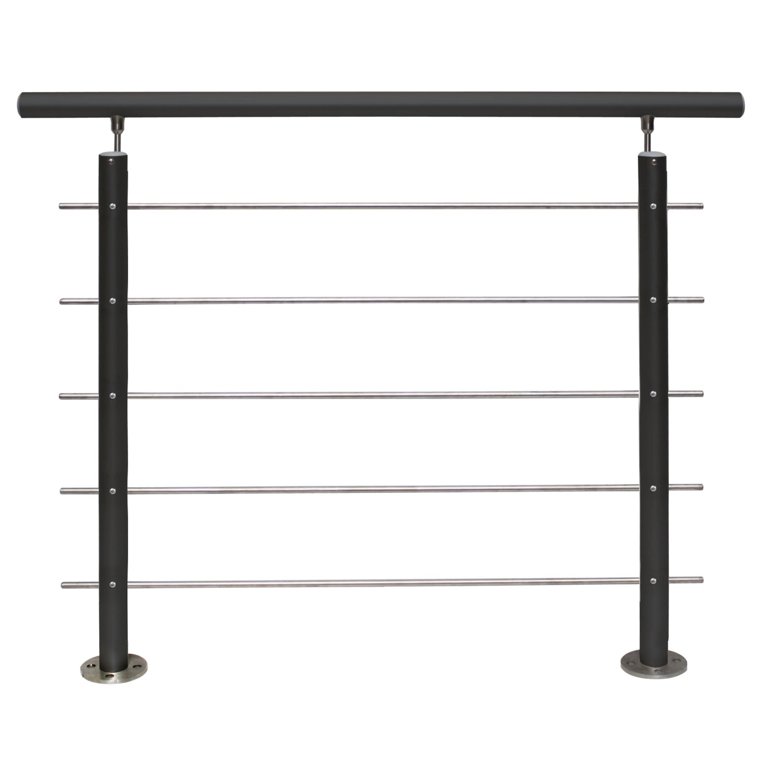 Treba Geländer-Set AB10 Bodenmontage 150 cm Aluminium Anthrazit günstig online kaufen