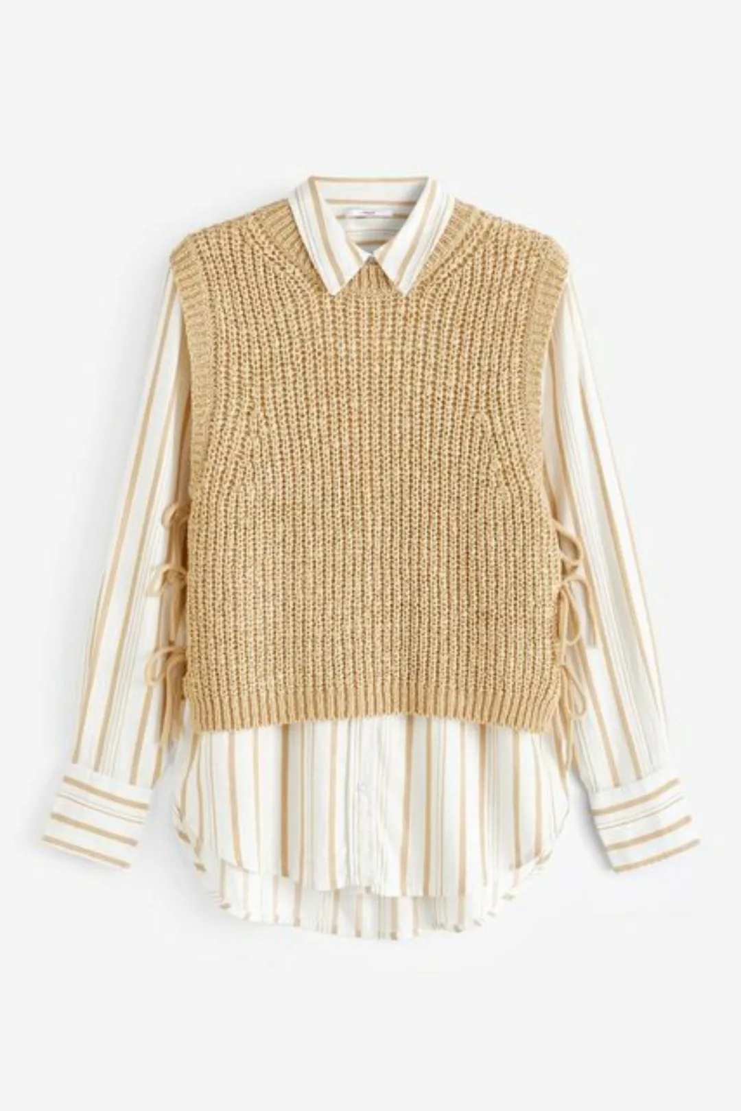 Next 2-in-1-Pullover Mehrlagiger Pullover mit seitlicher Bindung (2-tlg) günstig online kaufen