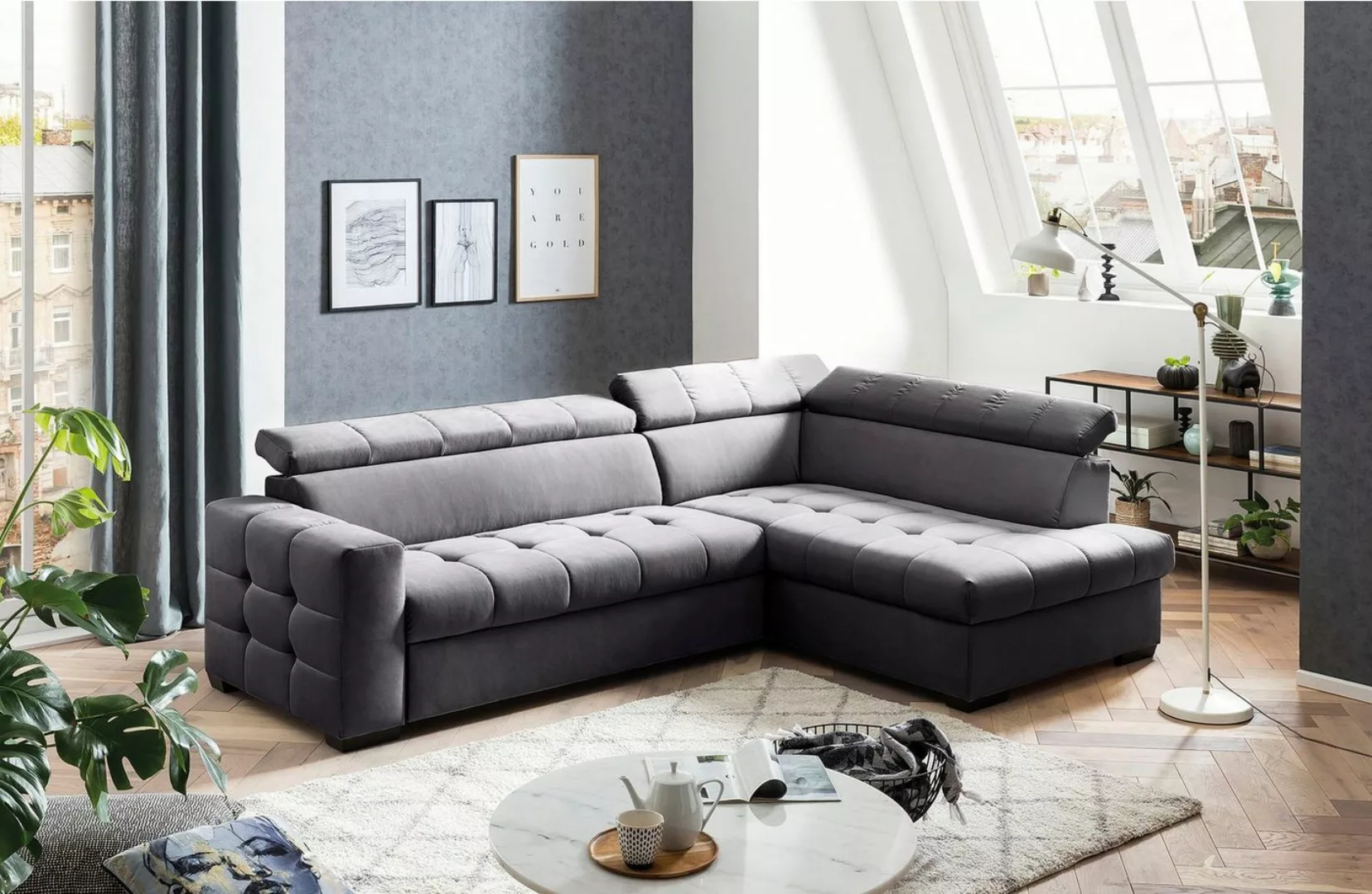 exxpo - sofa fashion Ecksofa Otusso, L-Form, Steppung im Sitzbereich, wahlw günstig online kaufen