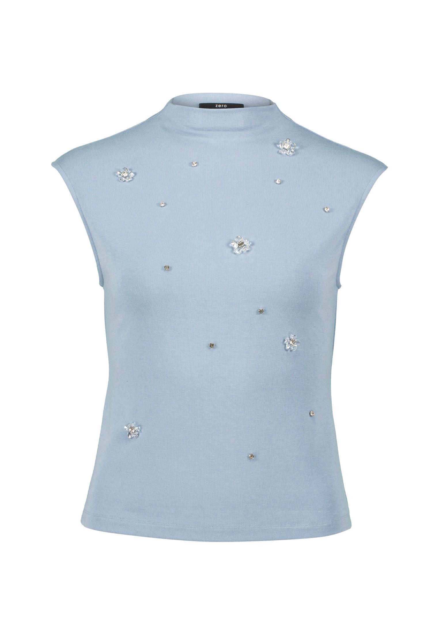 Zero Kurzarmshirt zero Shirt mit Strass günstig online kaufen
