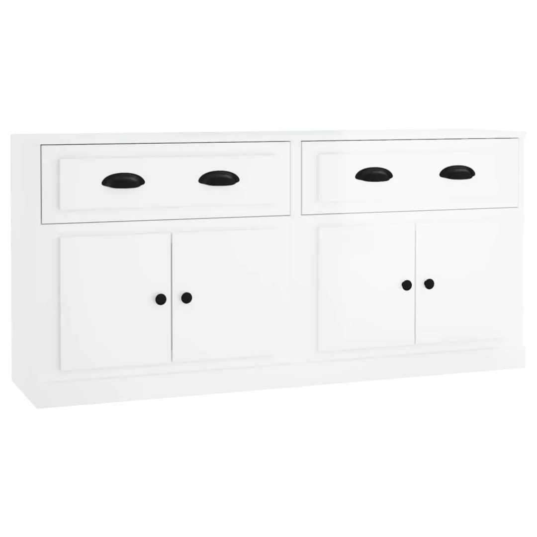 Vidaxl Sideboards 2 Stk. Hochglanz-weiß Holzwerkstoff günstig online kaufen