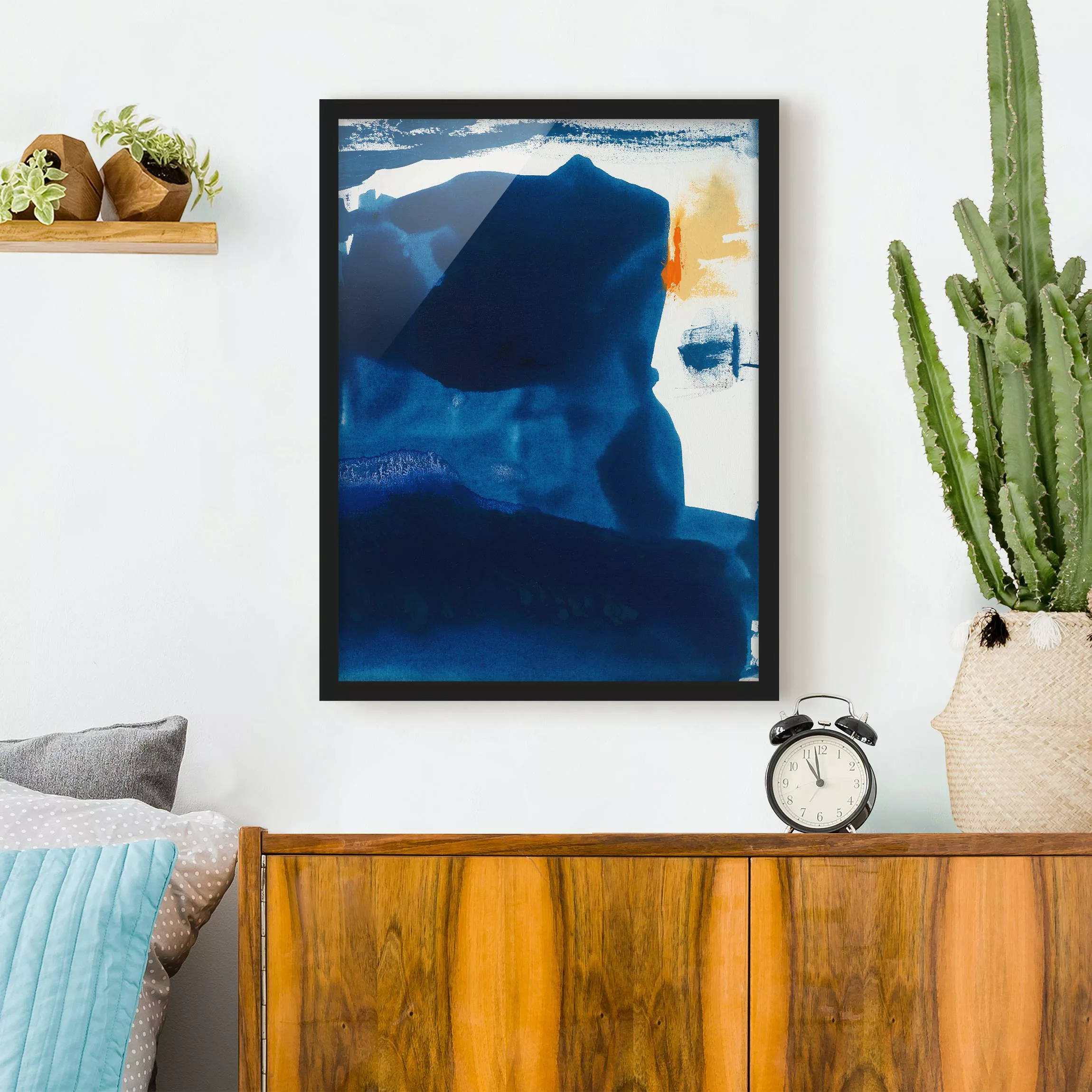Bild mit Rahmen Abstrakt - Hochformat Tag am Meer II günstig online kaufen