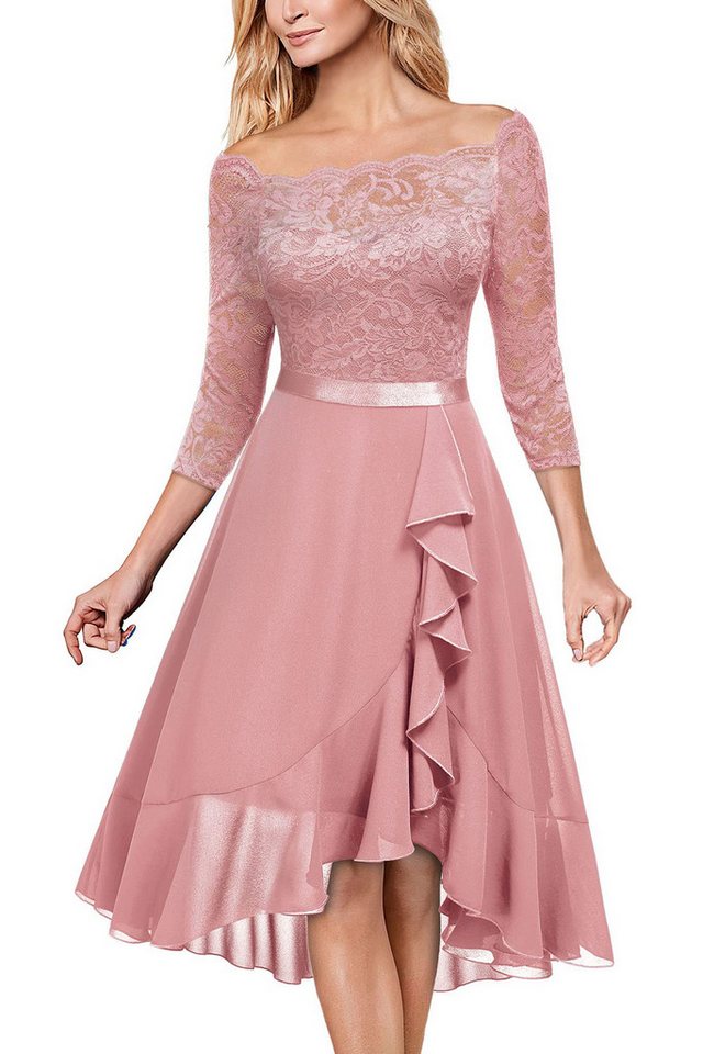 Veltara Cocktailkleid Damen Partykleid Elegant Floral Spitze Rüschen Brautj günstig online kaufen