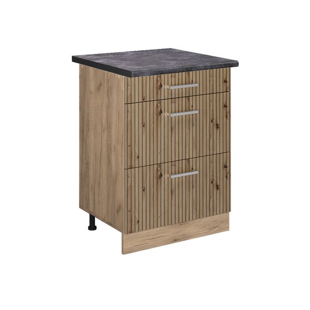 Vicco Unterschrank R-Line, Artisan-Eiche/Goldkraft Eiche, 60 cm AP Marmor günstig online kaufen