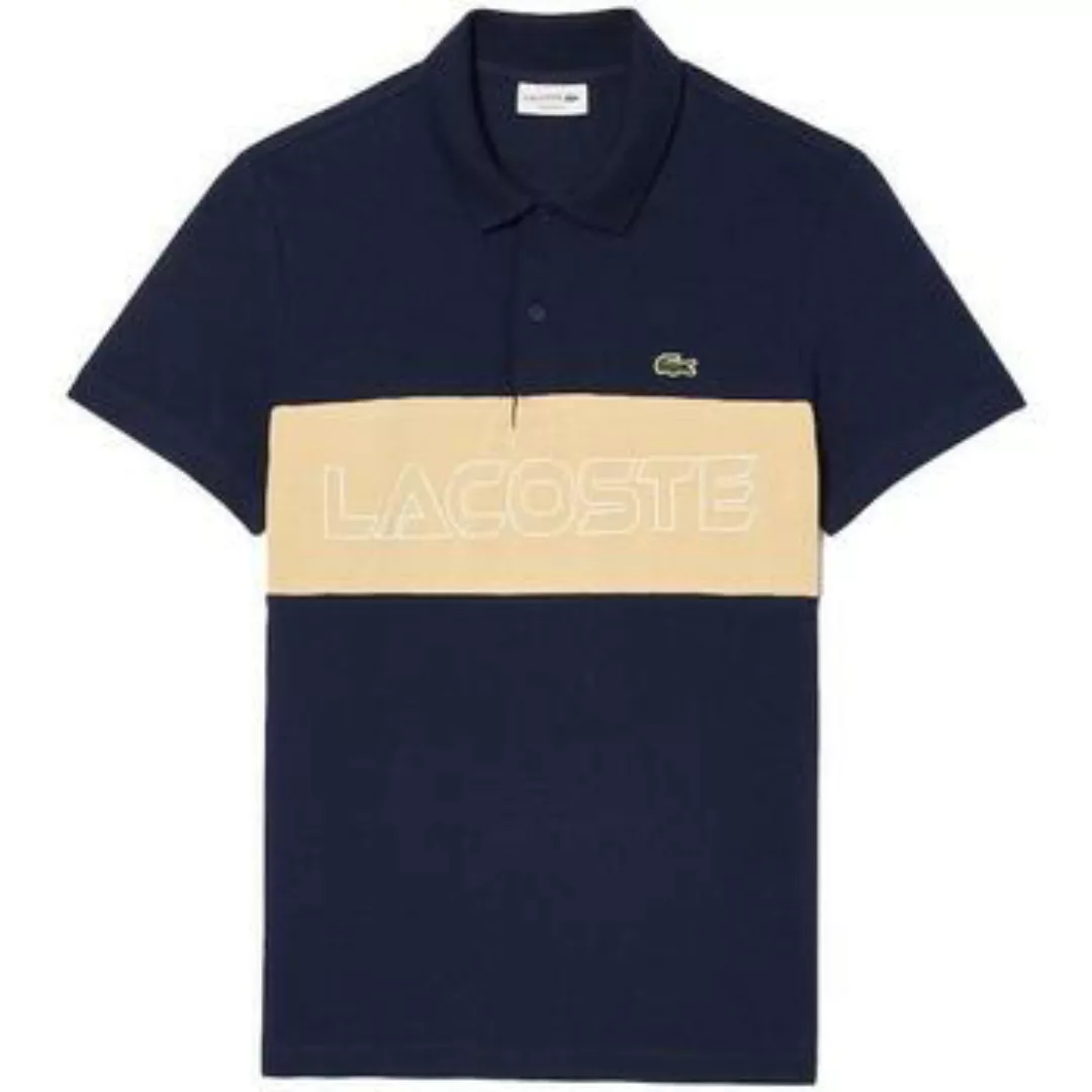 Lacoste  T-Shirts & Poloshirts Stretch Colour Block Polo Shirt Navy/Beige günstig online kaufen