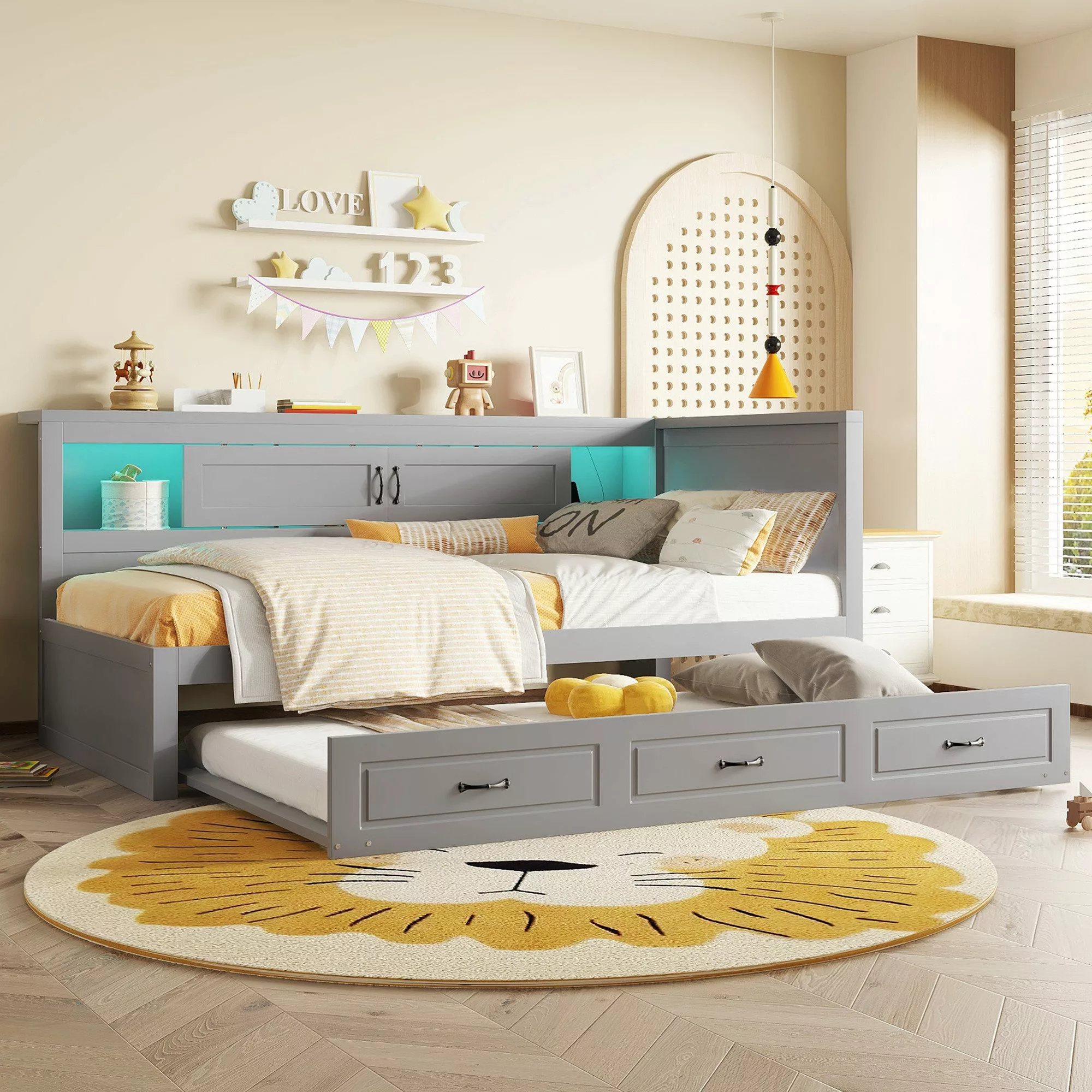 Merax Daybett 90x200cm mit Ausziehbett 90x190cm, günstig online kaufen