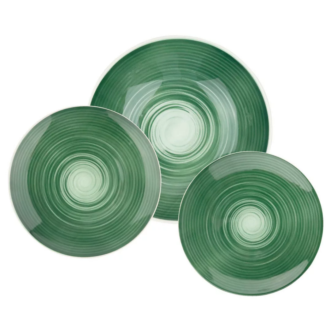 HERMANN MILLER Geschirrset SPIRAL GREEN grün Steinzeug günstig online kaufen