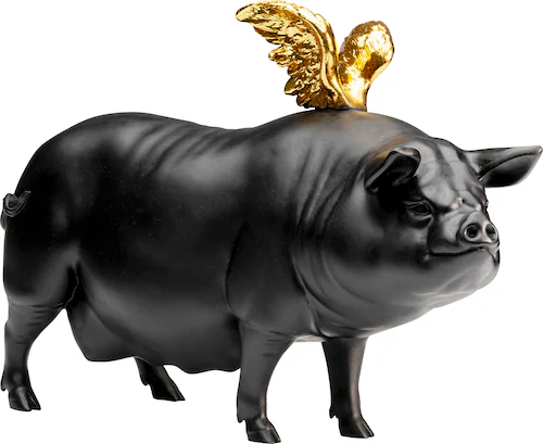 Kare Design Dekofigur »Deko Figur Flying Pig Schwarz 21cm« günstig online kaufen