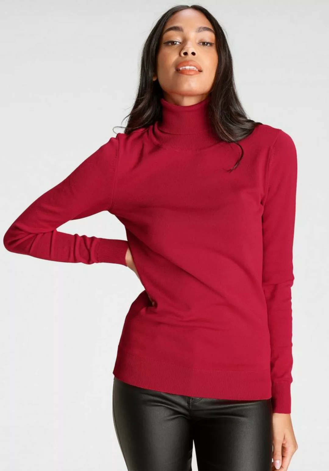 Bruno Banani Rollkragenpullover mit Metalllogo-NEUE FARBEN günstig online kaufen