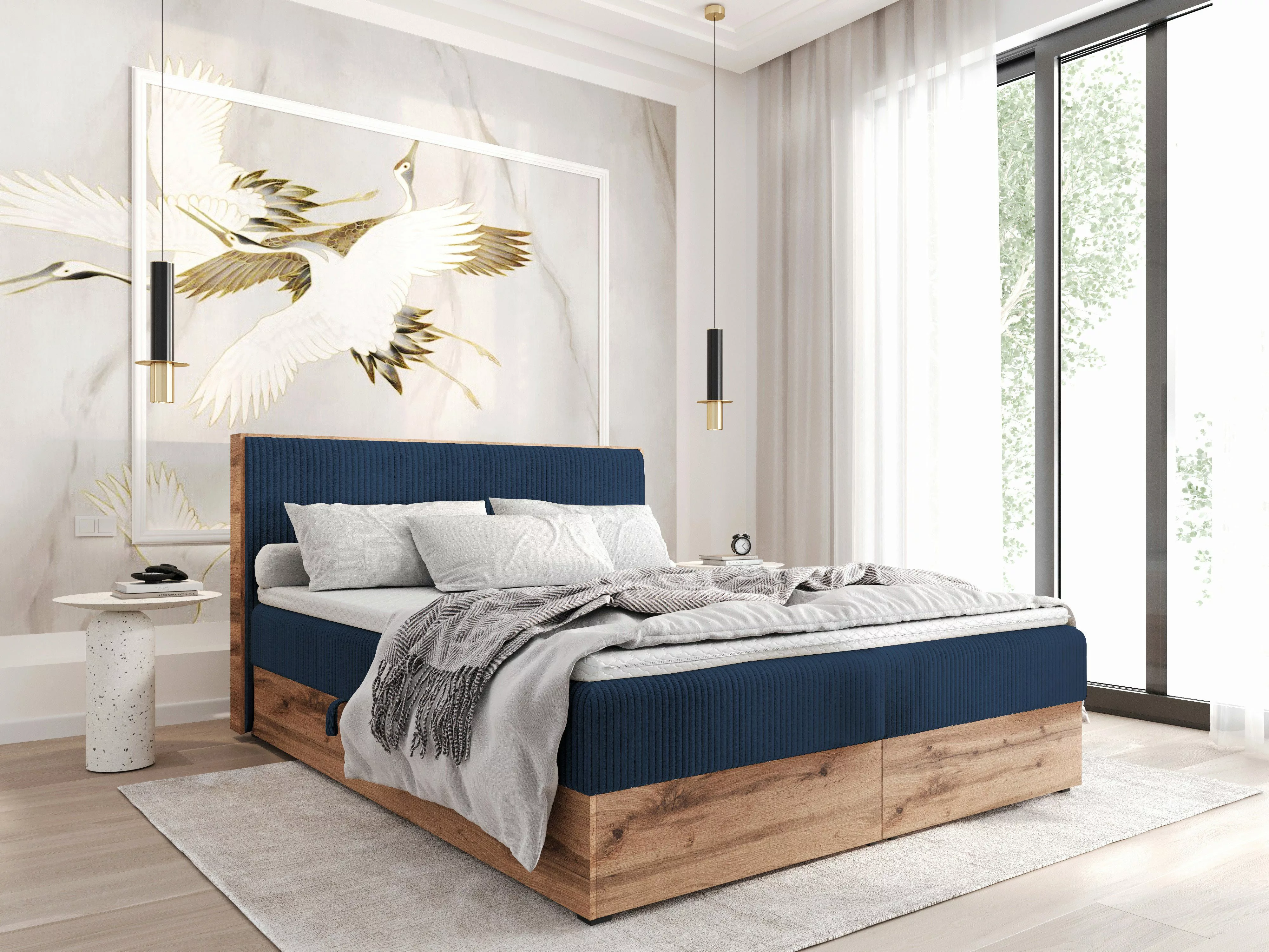 AN-MOEBEL4U Boxspringbett Boxspringbett TESSA in Stoff günstig online kaufen