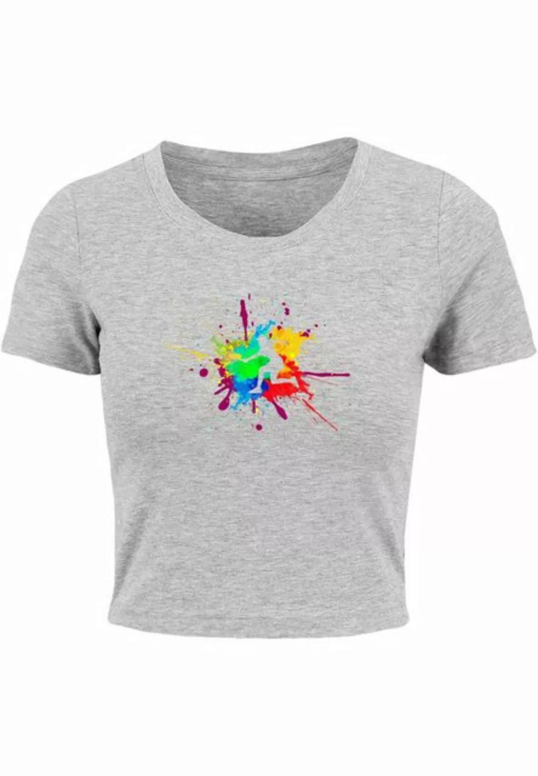 Merchcode T-Shirt Merchcode Damen Ladies Color Splash Player Cropped Tee (1 günstig online kaufen