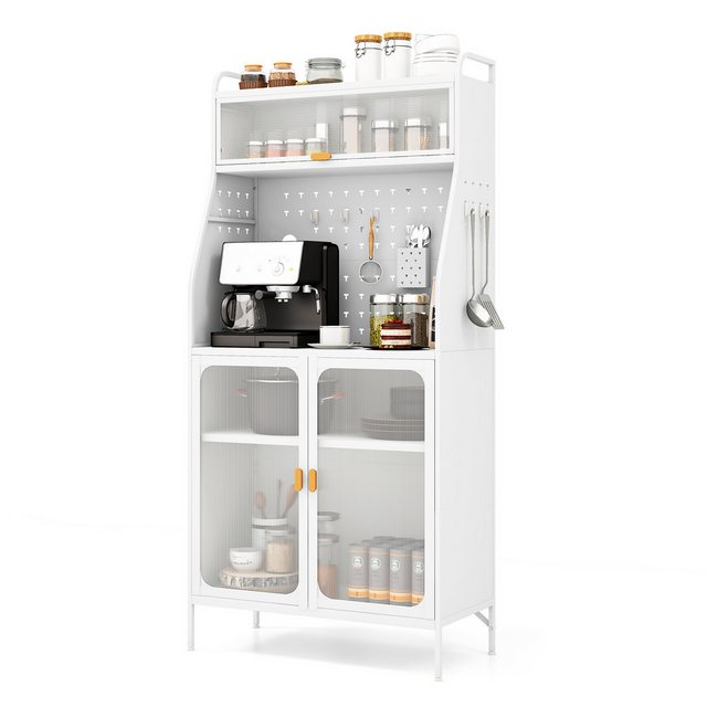 KOMFOTTEU Küchenbuffet Küchenschrank mit Stecktafel, 76 x 36 x 161 cm günstig online kaufen