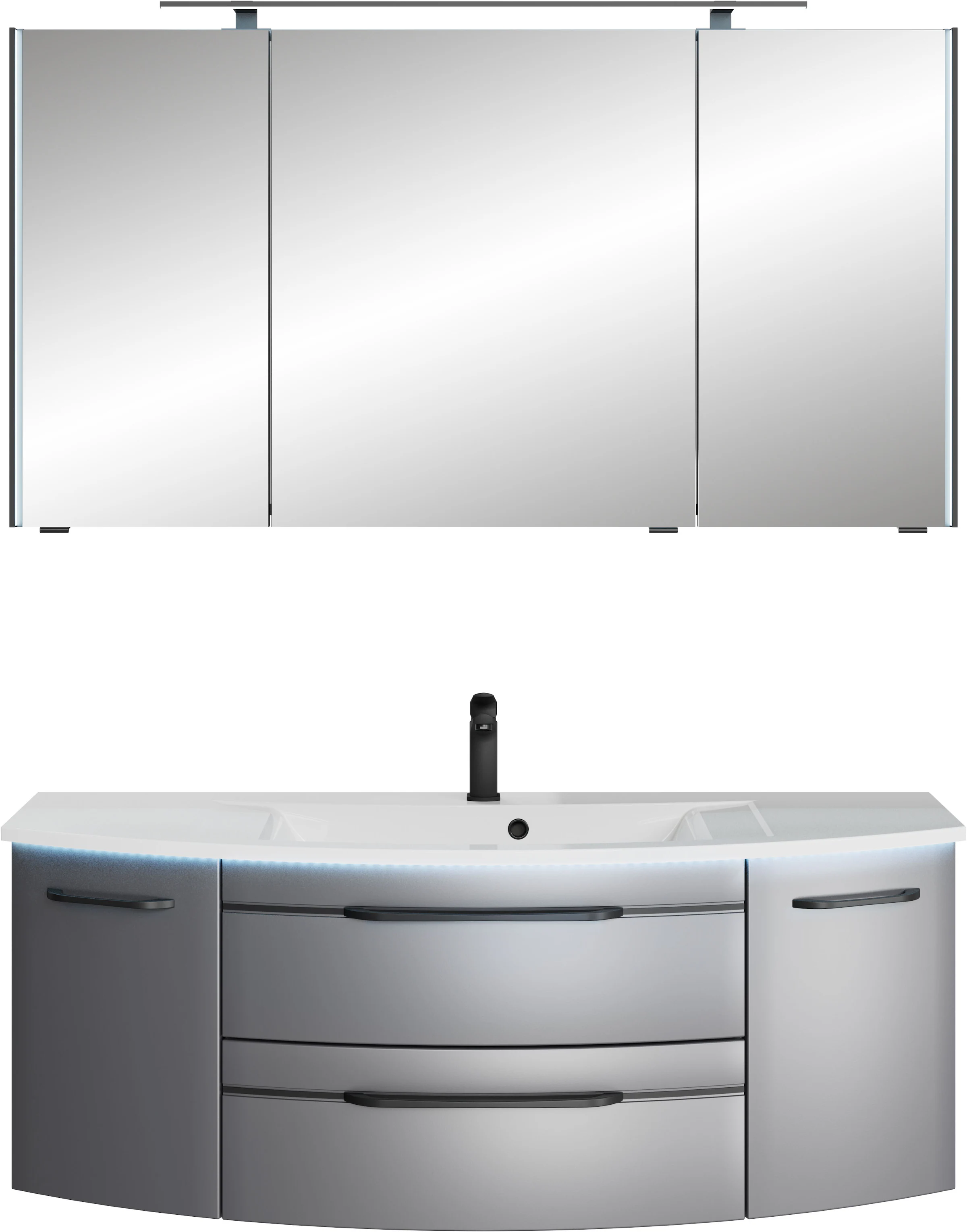Saphir Badmöbel-Set »Serie 7045 2-teilig Mineralmarmor-Waschtisch mit LED-S günstig online kaufen