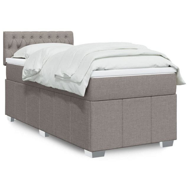 vidaXL Boxspringbett, Boxspringbett mit Matratze Taupe 100x200 cm Stoff günstig online kaufen