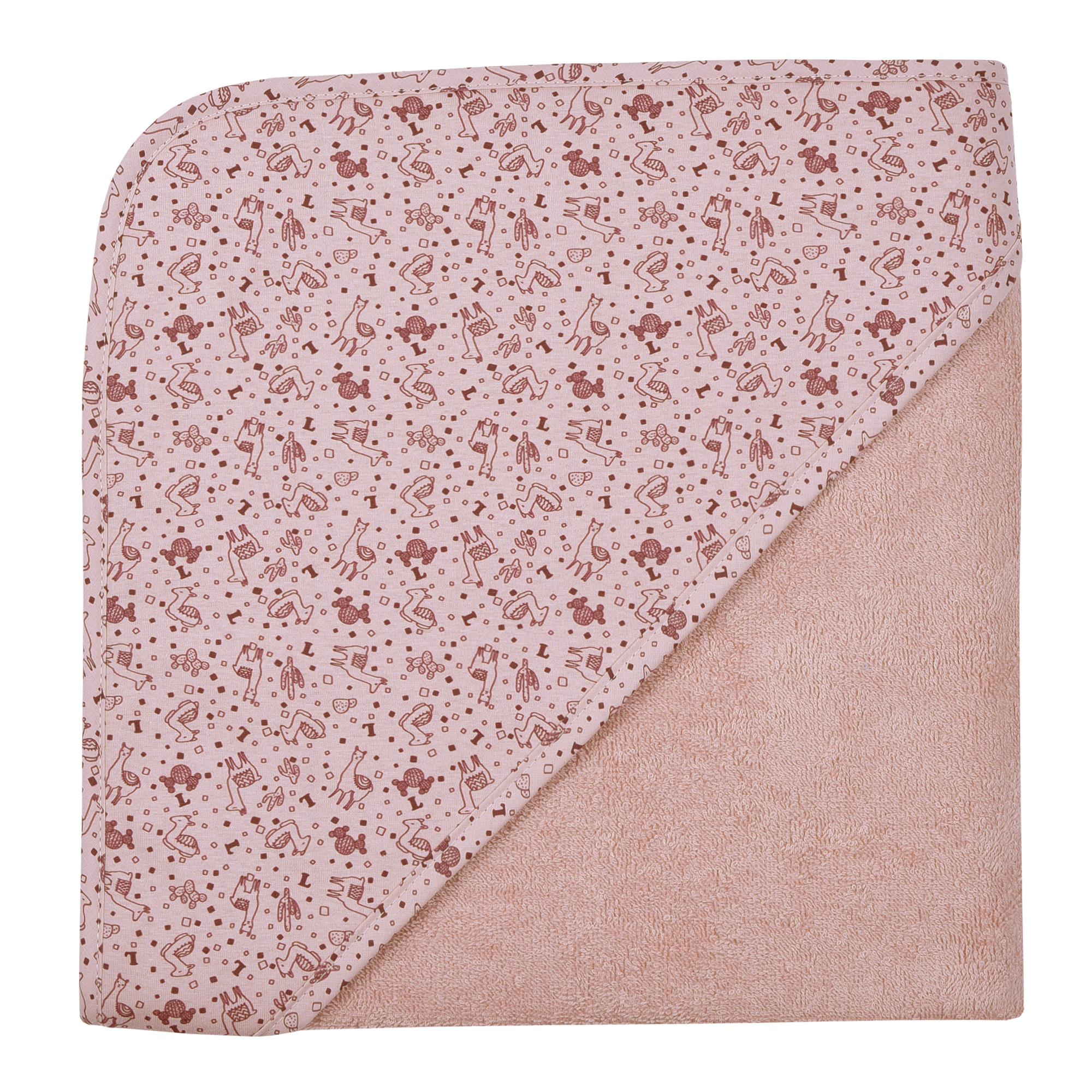 Wörner Kapuzenhandtuch »Lamas altrosa Kapuzenbadetuch 100/100«, (1 St.), ob günstig online kaufen