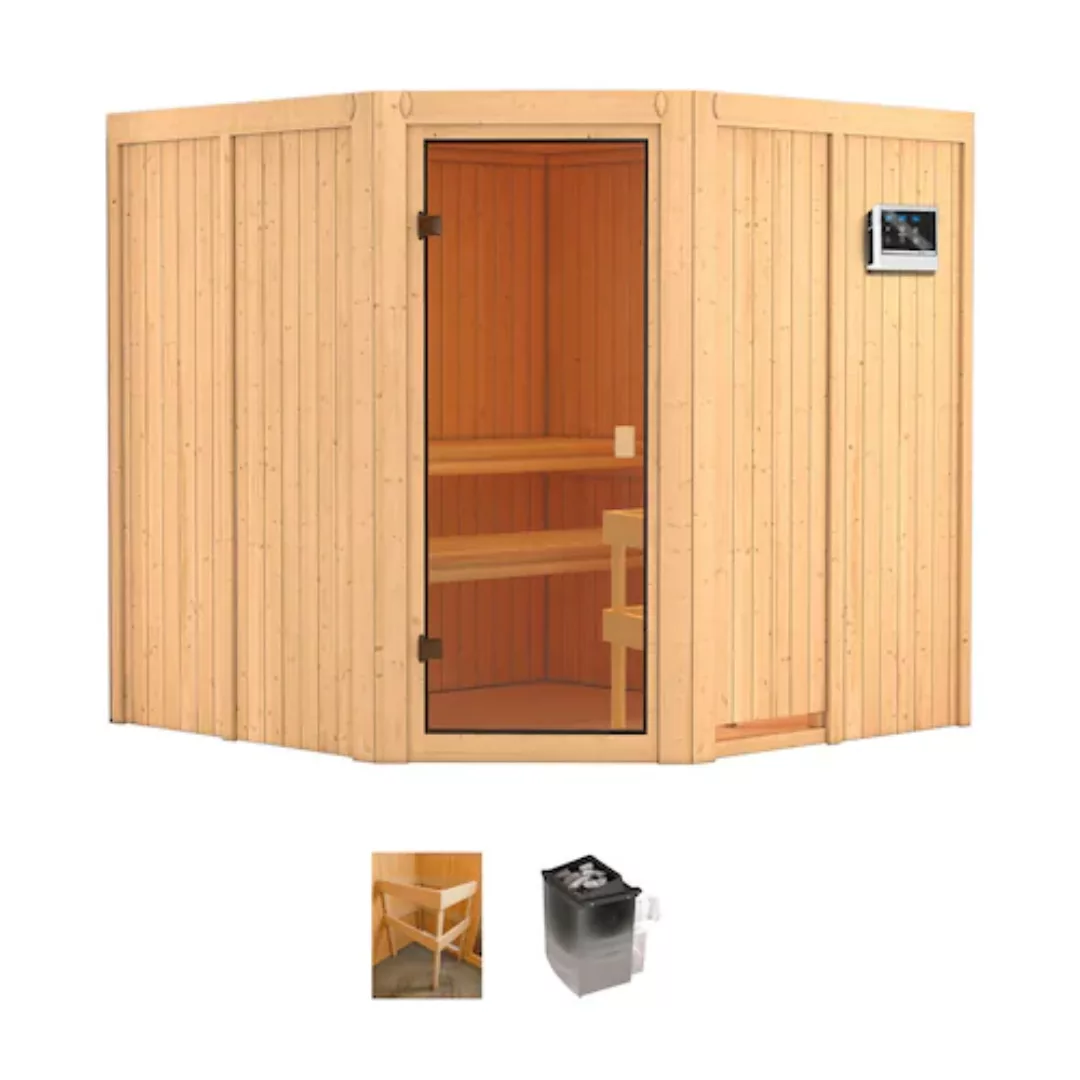 welltime Sauna »Merkur«, (Set), 9 kW-Ofen mit int. Steuerung günstig online kaufen